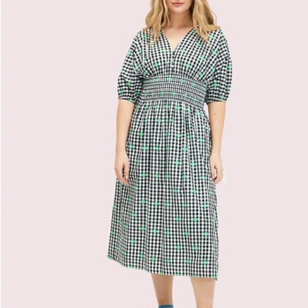 NWOT Kate Spade gingham voile midi dress